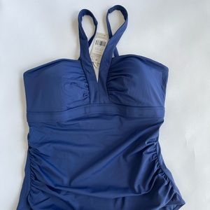 NWT Boden Navy Corsica V-neck Swimsuit Size 14